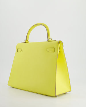 Hermès Kelly 32cm Bag in Lime Epsom Leather with Palladium Hardware