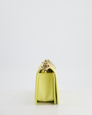 Chanel Yellow Small Boy Bag in Lambskin Leather with Champagne Gold Hardware