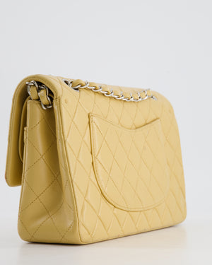 Chanel Vintage Beige Classic Medium Double Flap Bag in Lambskin Leather with Silver Hardware