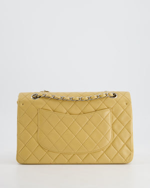 Chanel Vintage Beige Classic Medium Double Flap Bag in Lambskin Leather with Silver Hardware