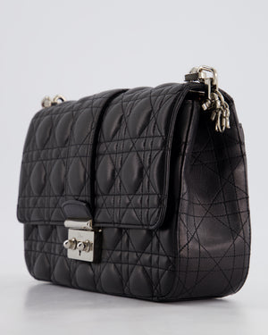 Christian Dior Black Cannage Miss Dior Leather Bag With Silver Hardware