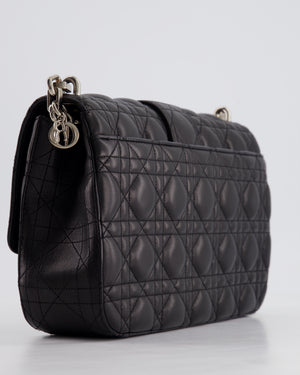 Christian Dior Black Cannage Miss Dior Leather Bag With Silver Hardware