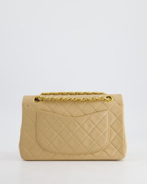 Chanel Vintage Beige Small Double Flap Bag in Lambskin Leather with 24K Gold Plated Hardware