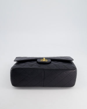 *HOT* Chanel Black Classic Jumbo Double Flap Bag in Caviar Leather and Gold Hardware