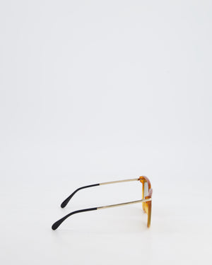 Givenchy Brown Acetate Sunglasses with Gold Arms