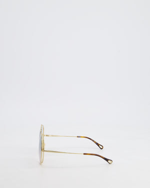 Chloe Gold Large Double Circle Lens Sunglasses