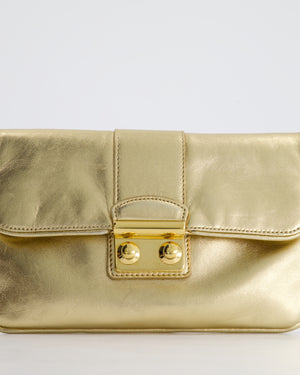 Louis Vuitton Gold Sofia Coppola Slim Clutch Bag