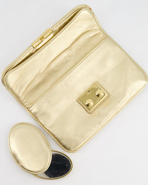 Louis Vuitton Gold Sofia Coppola Slim Clutch Bag