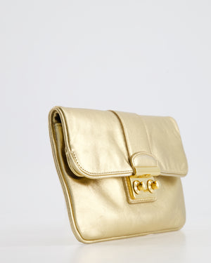 Louis Vuitton Gold Sofia Coppola Slim Clutch Bag