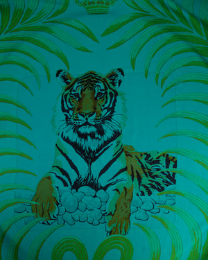 Hermès Emerald Green Tigre Royal 140 Surteint Dip Dye Silk Scarf RRP£890