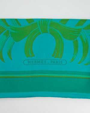 Hermès Emerald Green Tigre Royal 140 Surteint Dip Dye Silk Scarf RRP£890