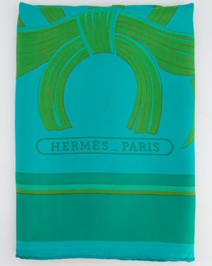 Hermès Emerald Green Tigre Royal 140 Surteint Dip Dye Silk Scarf RRP£890