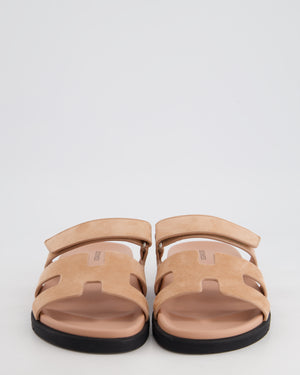 *HOT* Hermès Rose Porcelain Suede Chypre Sandals Size EU 39.5