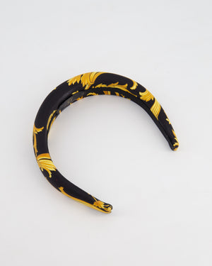 Versace Black & Gold Medusa Satin Headband