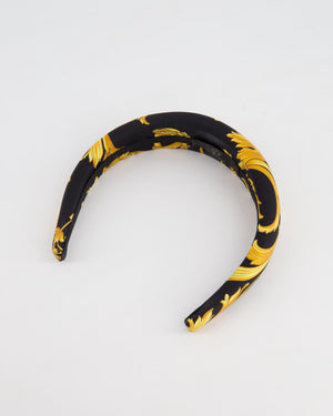 Versace Black & Gold Medusa Satin Headband