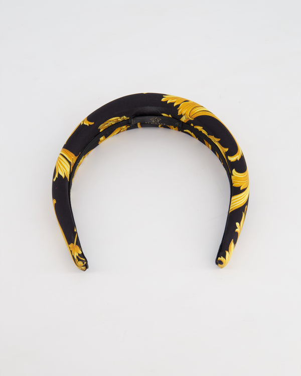 Versace Black & Gold Medusa Satin Headband