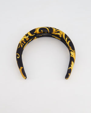 Versace Black & Gold Medusa Satin Headband