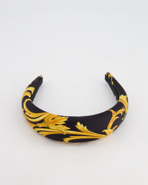 Versace Black & Gold Medusa Satin Headband