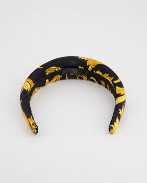 Versace Black & Gold Medusa Satin Headband