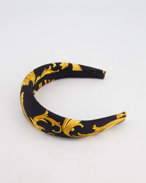 Versace Black & Gold Medusa Satin Headband