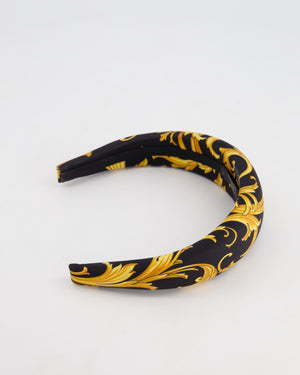 Versace Black & Gold Medusa Satin Headband