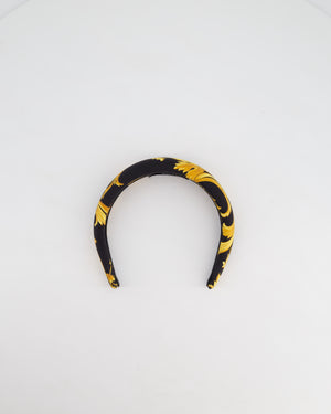 Versace Black & Gold Medusa Satin Headband