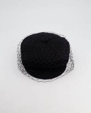 Christian Dior Black Dior Arty Cap with Veil RRP £560