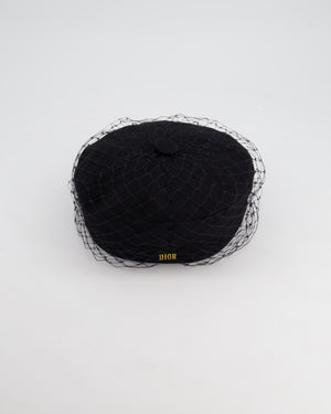 Christian Dior Black Dior Arty Cap with Veil RRP £560