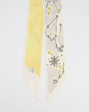 Christian Dior Ivory & Yellow Silk Twilly Scarf