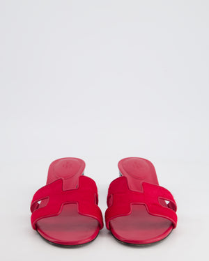 Hermès Ponyhair Oasis Sandal in Rose Fuchsia Size EU 39