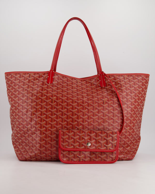 Goyard Saint Louis GM Shoulder Tote Bag in Burgundy Goyardine Canvas and Chevroches Calfskin