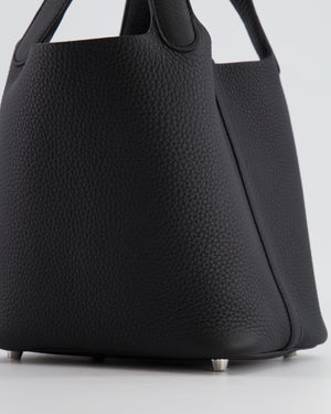 *RARE* Hermes Picotin 18cm Lock Bag in Noir Clemence Leather with Palladium Hardware