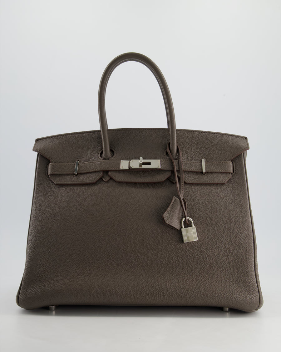 Hermès Birkin Bag 35cm Retourne in Gris Etain Togo Leather with Palladium Hardware