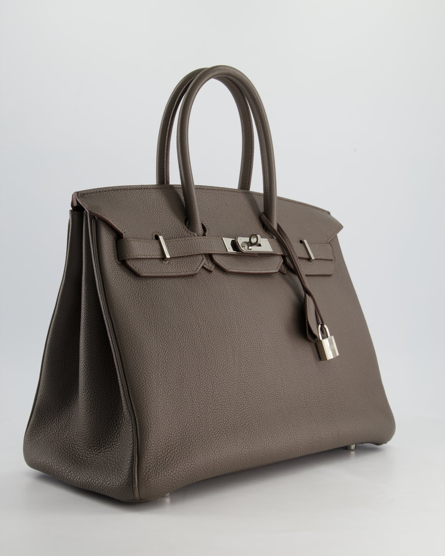 Hermès Birkin Bag 35cm Retourne in Gris Etain Togo Leather with Palladium Hardware