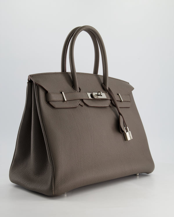 Hermès Birkin Bag 35cm Retourne in Gris Etain Togo Leather with Palladium Hardware