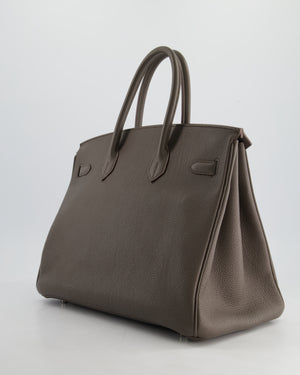 Hermès Birkin Bag 35cm Retourne in Gris Etain Togo Leather with Palladium Hardware