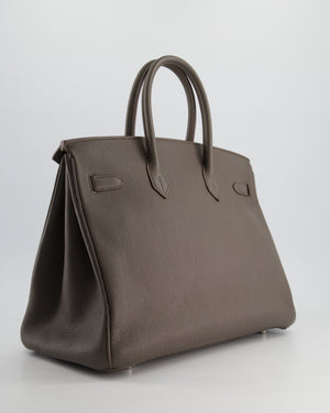 Hermès Birkin Bag 35cm Retourne in Gris Etain Togo Leather with Palladium Hardware