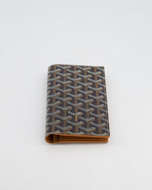 Goyard Saint-Roch Card Wallet in Black Goyardine Canvas & Tan Calfskin Leather