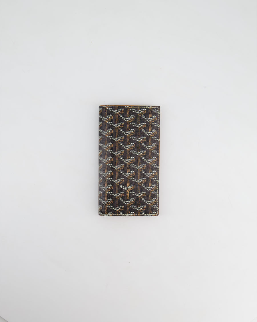 Goyard Saint-Roch Card Wallet in Black Goyardine Canvas & Tan Calfskin Leather