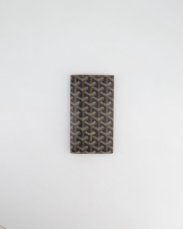 Goyard Saint-Roch Card Wallet in Black Goyardine Canvas & Tan Calfskin Leather