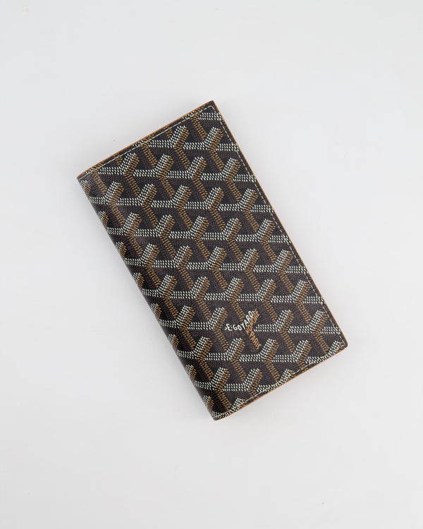 Goyard Saint-Roch Card Wallet in Black Goyardine Canvas & Tan Calfskin Leather