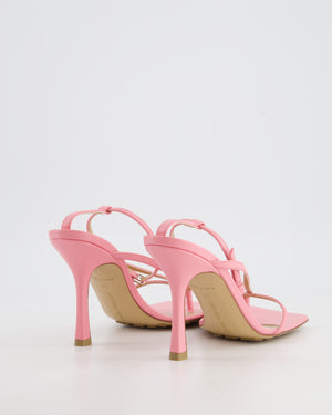 Bottega Veneta Pink Strap Open Toe Heels Size EU 39