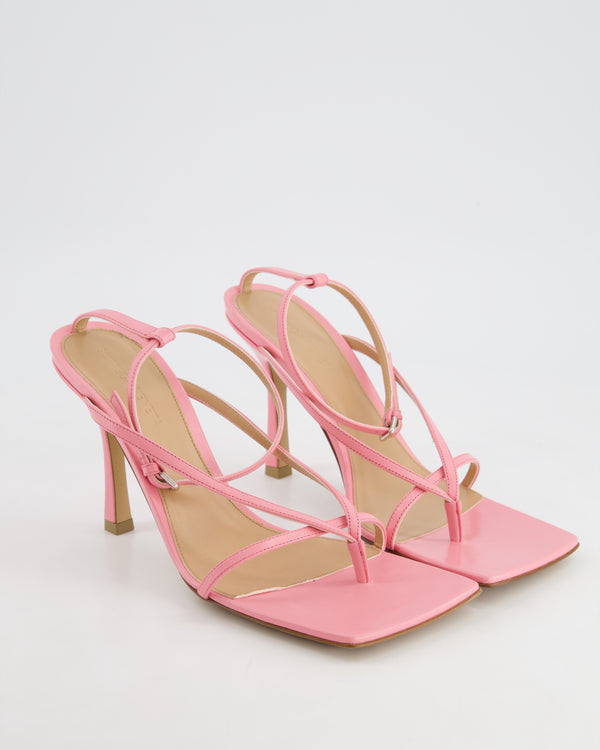 Bottega Veneta Pink Strap Open Toe Heels Size EU 39