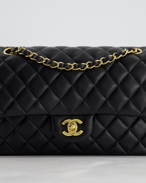 Chanel Medium Black Classic Double Flap Bag in Lambskin Leather with Gold Hardware