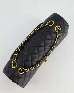 Chanel Medium Black Classic Double Flap Bag in Lambskin Leather with Gold Hardware