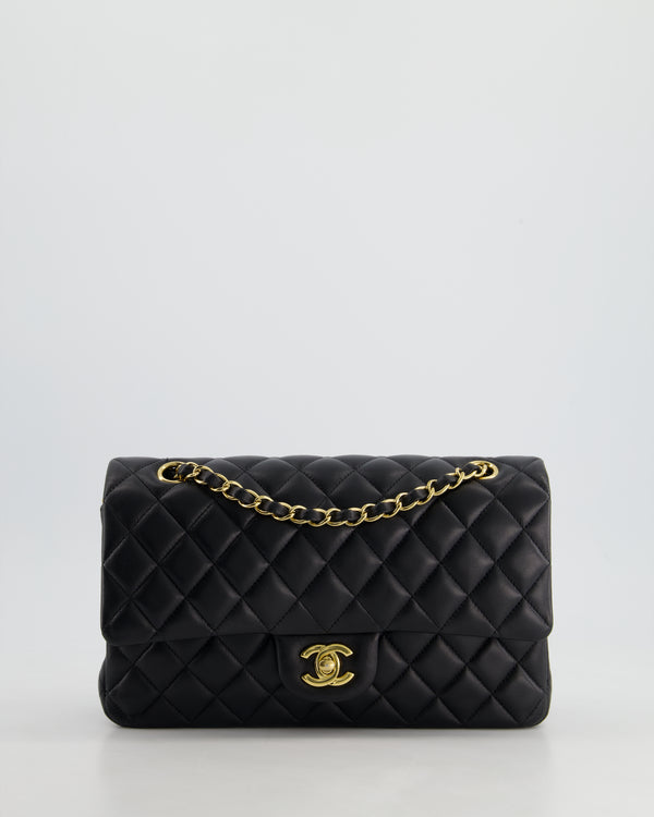 Chanel Medium Black Classic Double Flap Bag in Lambskin Leather with Gold Hardware