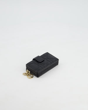 Christian Dior Black Wallet with Gold Hardware