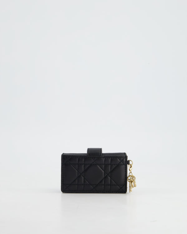 Christian Dior Black Wallet with Gold Hardware