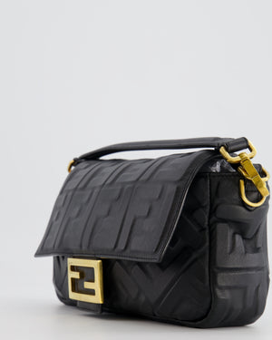 Fendi Black Leather Baguette Bag with Gold Hardware RRP £2,550