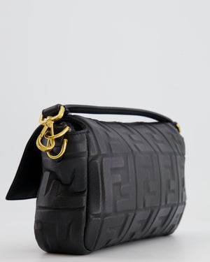 Fendi Black Leather Baguette Bag with Gold Hardware RRP £2,550